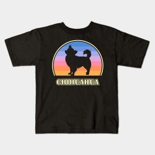 Long Haired Chihuahua Vintage Sunset Dog Kids T-Shirt